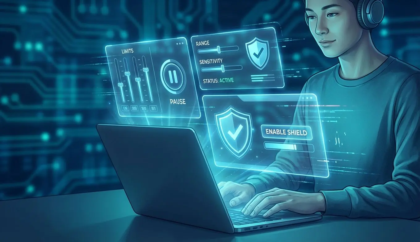 Ferramentas de autocontrole com limites, pausa e proteção ao jogador