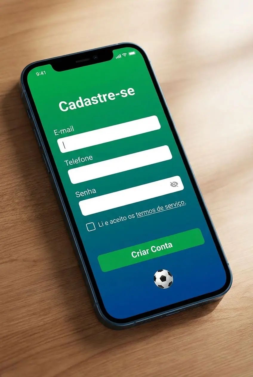 Tela de formulário de cadastro no app BetEsporte com campos básicos