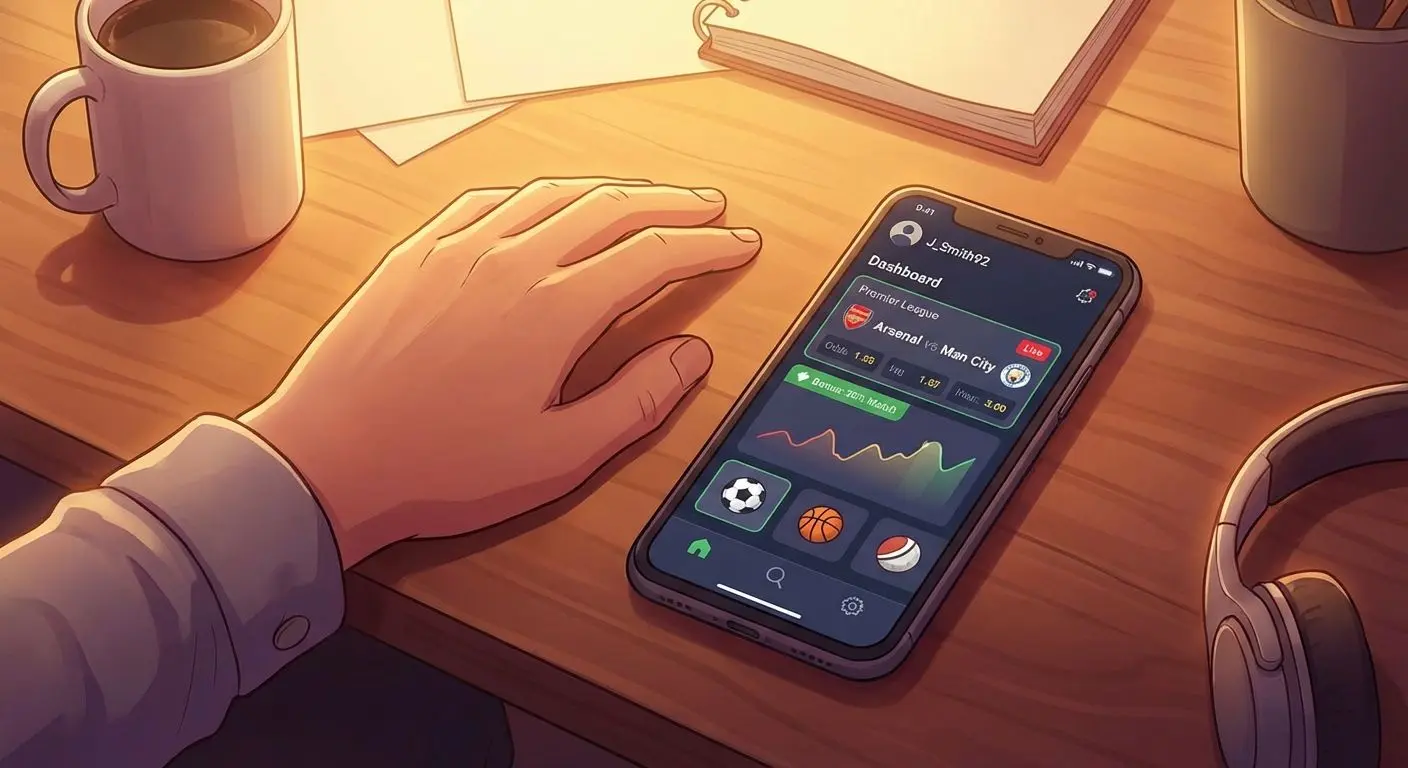 Tela inicial do app BetEsporte após login com eventos esportivos em destaque