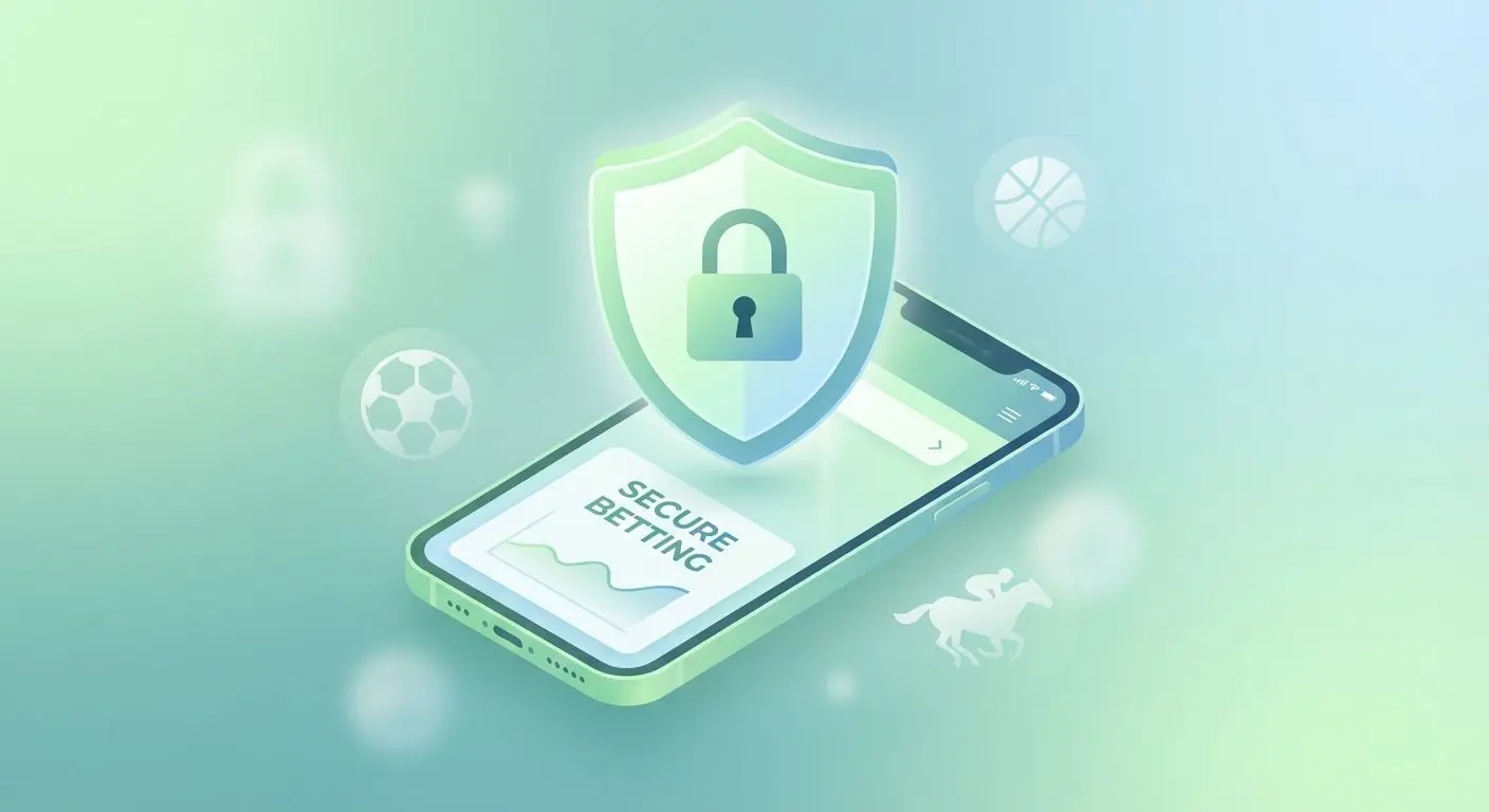 Ícone de segurança e privacidade sobre um smartphone com app de apostas