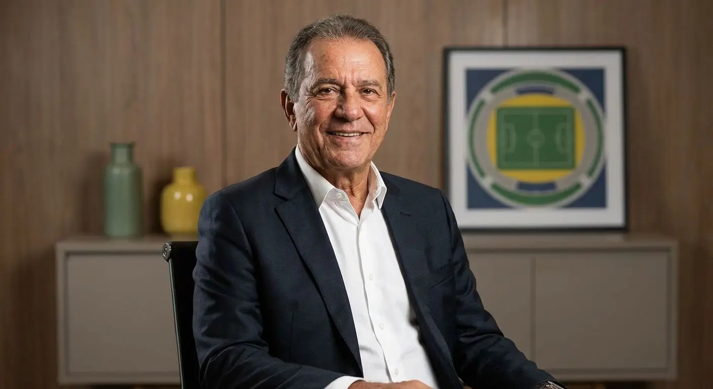 Embaixador de futebol em contexto institucional representando a BETesporte